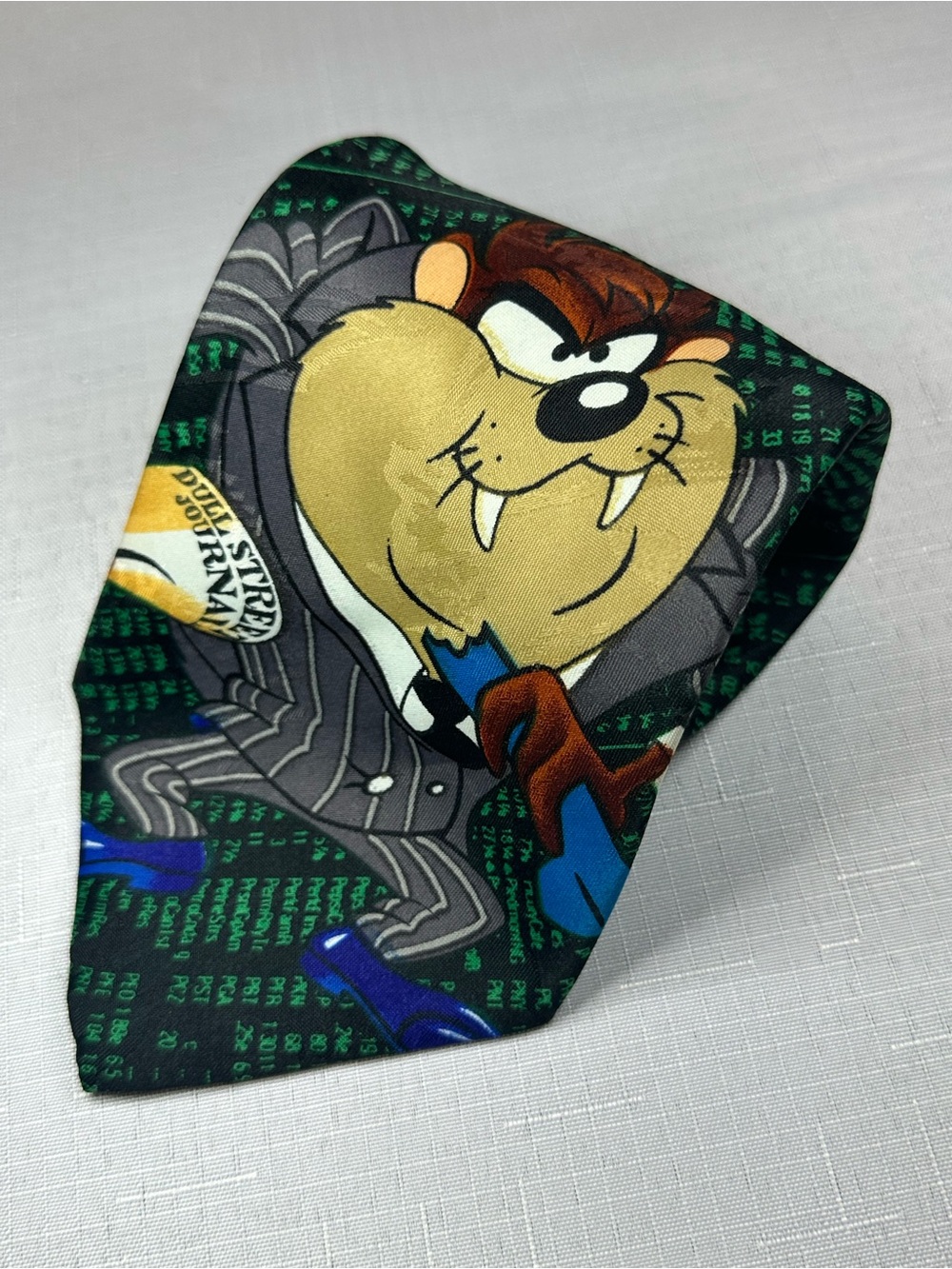 Vintage 1996 Looney Tunes Taz Dull Street Journal Tie